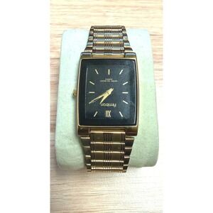 Vintage Armitron Gold Tone Rectangular‎ Watch Quartz Water Resist 100 Works!